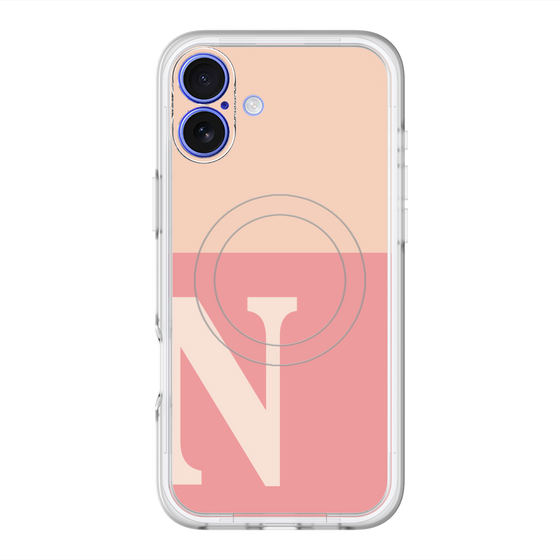 スリムプロテクションプレミアムケース with MagSafe［ オリジナル - initial two tone - N pink ］
