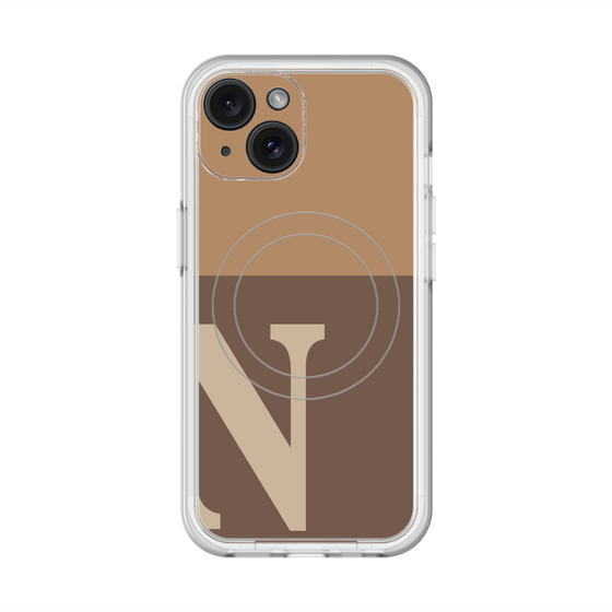 スリムプロテクションプレミアムケース with MagSafe［ オリジナル - initial two tone - N brown ］