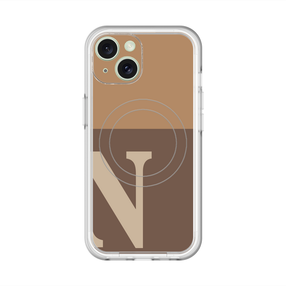 スリムプロテクションプレミアムケース with MagSafe［ オリジナル - initial two tone - N brown ］