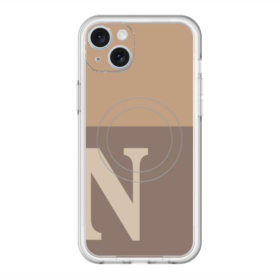 スリムプロテクションプレミアムケース with MagSafe［ オリジナル - initial two tone - N brown ］