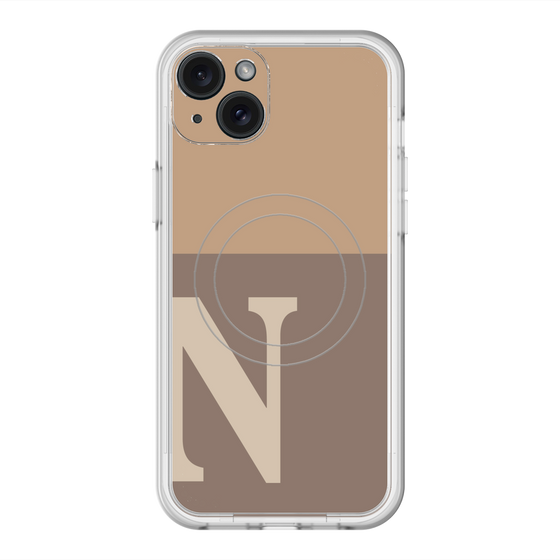スリムプロテクションプレミアムケース with MagSafe［ オリジナル - initial two tone - N brown ］