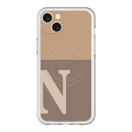 スリムプロテクションプレミアムケース with MagSafe［ オリジナル - initial two tone - N brown ］