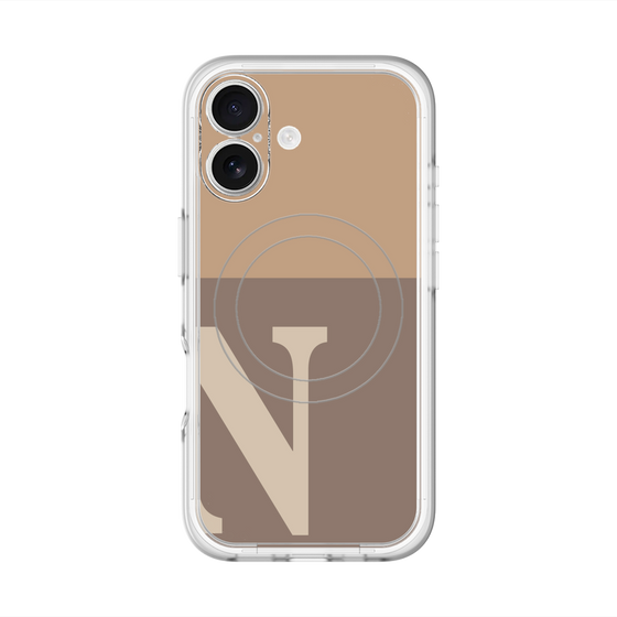 スリムプロテクションプレミアムケース with MagSafe［ オリジナル - initial two tone - N brown ］