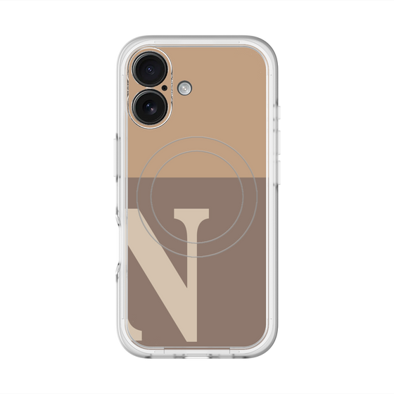 スリムプロテクションプレミアムケース with MagSafe［ オリジナル - initial two tone - N brown ］