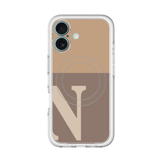 スリムプロテクションプレミアムケース with MagSafe［ オリジナル - initial two tone - N brown ］