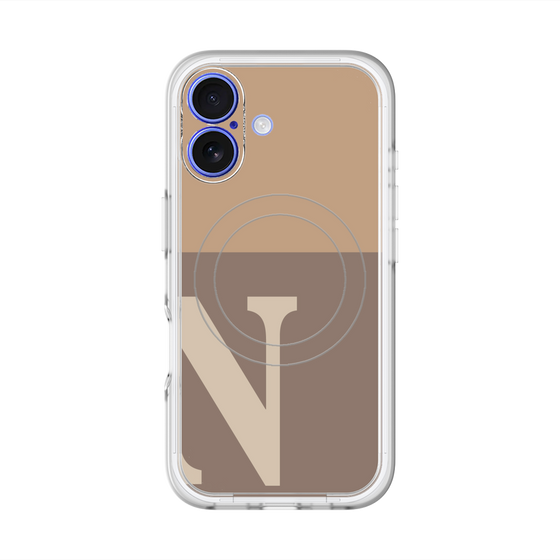 スリムプロテクションプレミアムケース with MagSafe［ オリジナル - initial two tone - N brown ］