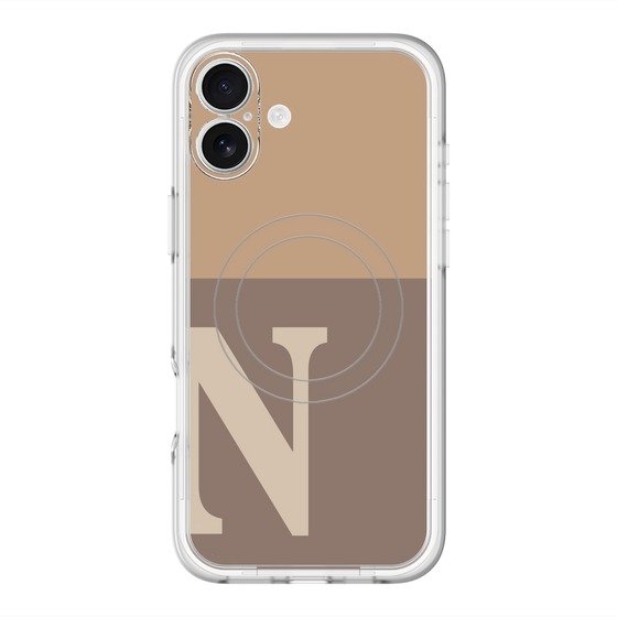 スリムプロテクションプレミアムケース with MagSafe［ オリジナル - initial two tone - N brown ］