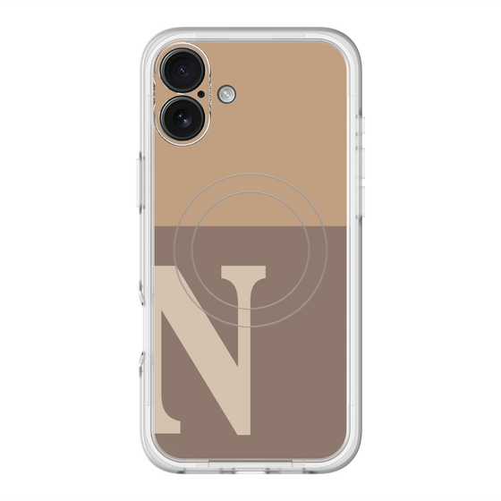スリムプロテクションプレミアムケース with MagSafe［ オリジナル - initial two tone - N brown ］