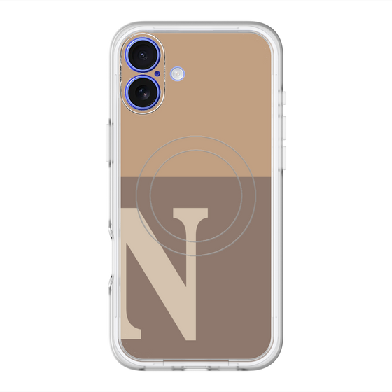 スリムプロテクションプレミアムケース with MagSafe［ オリジナル - initial two tone - N brown ］