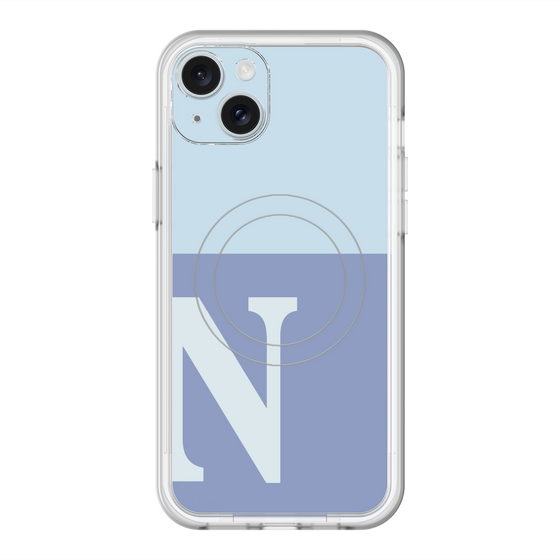 スリムプロテクションプレミアムケース with MagSafe［ オリジナル - initial two tone - N blue ］