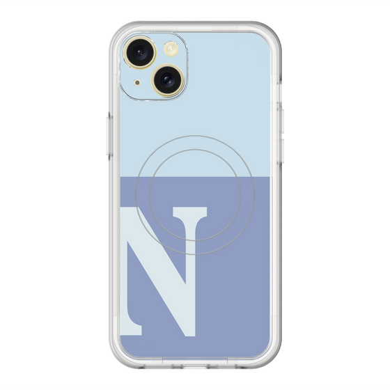 スリムプロテクションプレミアムケース with MagSafe［ オリジナル - initial two tone - N blue ］