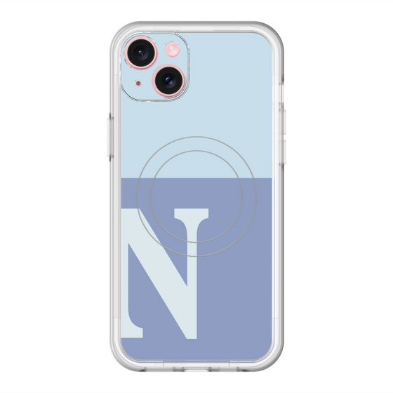 スリムプロテクションプレミアムケース with MagSafe［ オリジナル - initial two tone - N blue ］