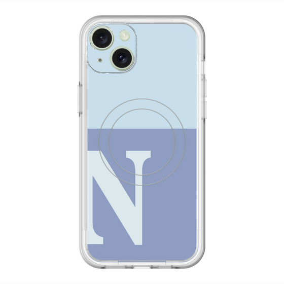 スリムプロテクションプレミアムケース with MagSafe［ オリジナル - initial two tone - N blue ］