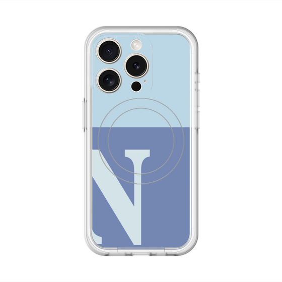 スリムプロテクションプレミアムケース with MagSafe［ オリジナル - initial two tone - N blue ］