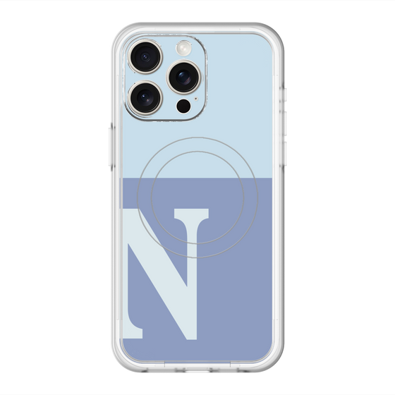 スリムプロテクションプレミアムケース with MagSafe［ オリジナル - initial two tone - N blue ］