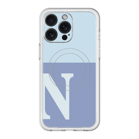 スリムプロテクションプレミアムケース with MagSafe［ オリジナル - initial two tone - N blue ］