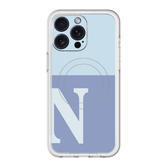 スリムプロテクションプレミアムケース with MagSafe［ オリジナル - initial two tone - N blue ］
