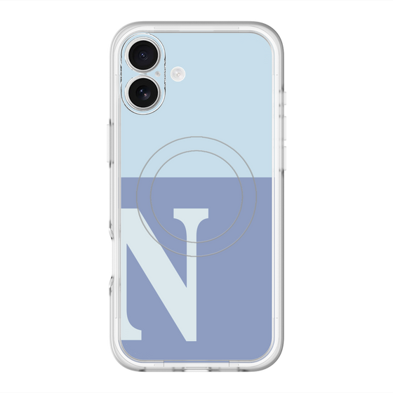 スリムプロテクションプレミアムケース with MagSafe［ オリジナル - initial two tone - N blue ］