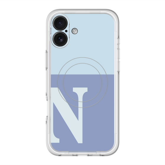 スリムプロテクションプレミアムケース with MagSafe［ オリジナル - initial two tone - N blue ］