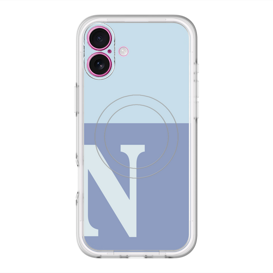 スリムプロテクションプレミアムケース with MagSafe［ オリジナル - initial two tone - N blue ］