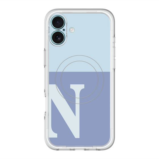 スリムプロテクションプレミアムケース with MagSafe［ オリジナル - initial two tone - N blue ］