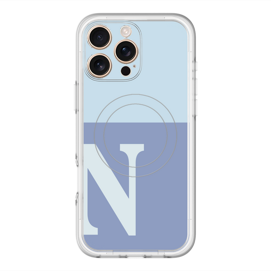 スリムプロテクションプレミアムケース with MagSafe［ オリジナル - initial two tone - N blue ］