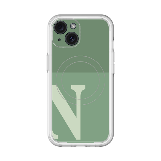 スリムプロテクションプレミアムケース with MagSafe［ オリジナル - initial two tone - N green ］