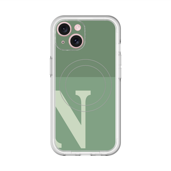 スリムプロテクションプレミアムケース with MagSafe［ オリジナル - initial two tone - N green ］