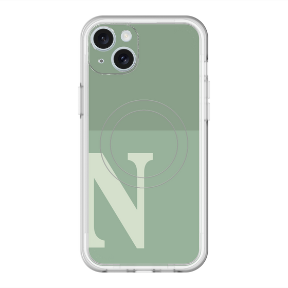 スリムプロテクションプレミアムケース with MagSafe［ オリジナル - initial two tone - N green ］