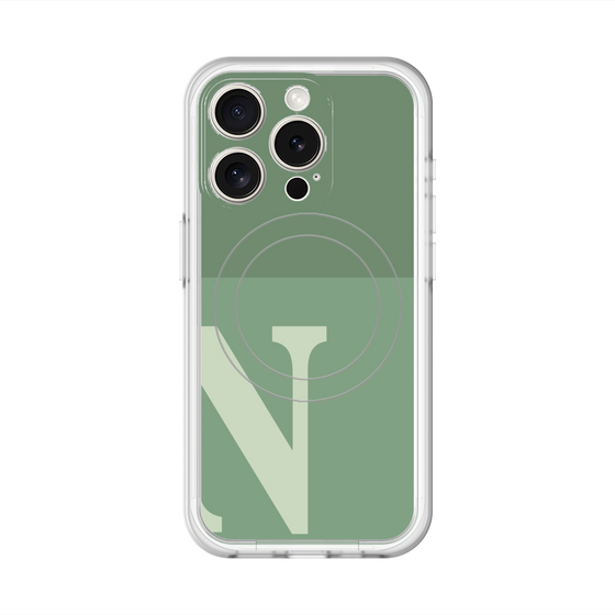 スリムプロテクションプレミアムケース with MagSafe［ オリジナル - initial two tone - N green ］