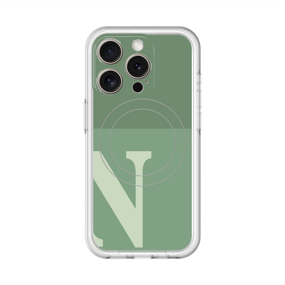 スリムプロテクションプレミアムケース with MagSafe［ オリジナル - initial two tone - N green ］