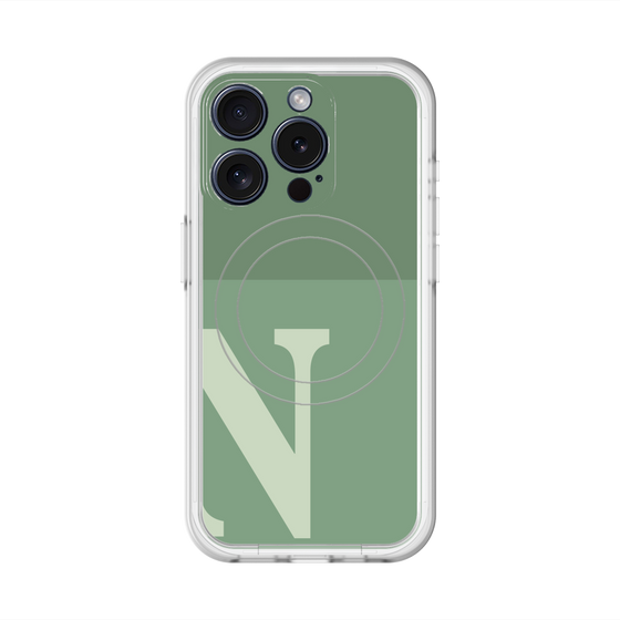 スリムプロテクションプレミアムケース with MagSafe［ オリジナル - initial two tone - N green ］