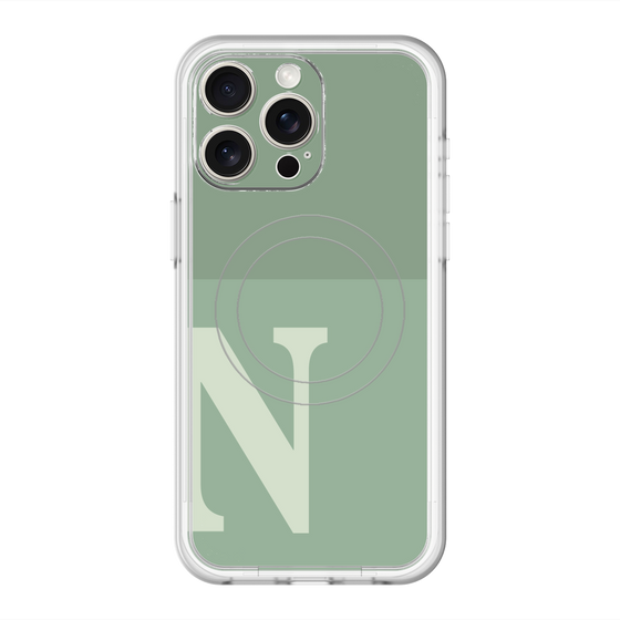 スリムプロテクションプレミアムケース with MagSafe［ オリジナル - initial two tone - N green ］