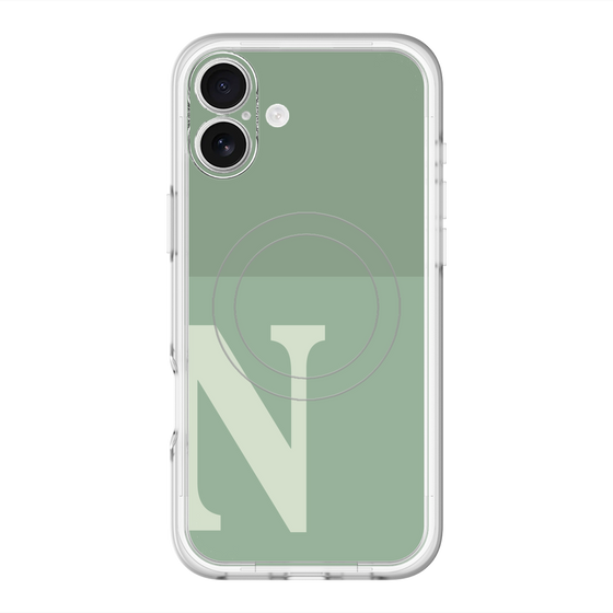 スリムプロテクションプレミアムケース with MagSafe［ オリジナル - initial two tone - N green ］