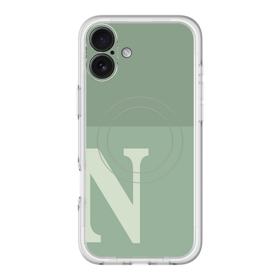 スリムプロテクションプレミアムケース with MagSafe［ オリジナル - initial two tone - N green ］
