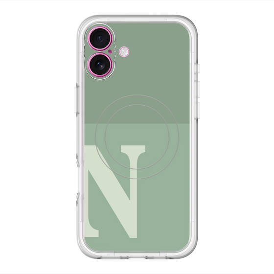 スリムプロテクションプレミアムケース with MagSafe［ オリジナル - initial two tone - N green ］