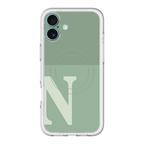 スリムプロテクションプレミアムケース with MagSafe［ オリジナル - initial two tone - N green ］