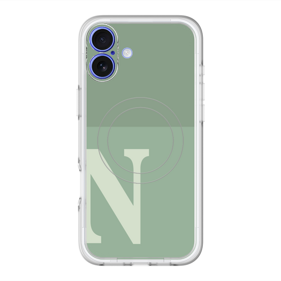 スリムプロテクションプレミアムケース with MagSafe［ オリジナル - initial two tone - N green ］