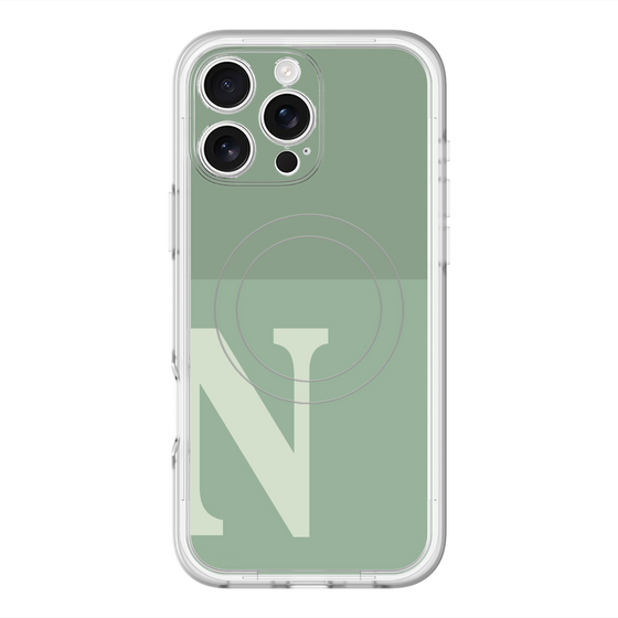 スリムプロテクションプレミアムケース with MagSafe［ オリジナル - initial two tone - N green ］