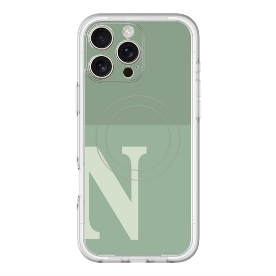 スリムプロテクションプレミアムケース with MagSafe［ オリジナル - initial two tone - N green ］