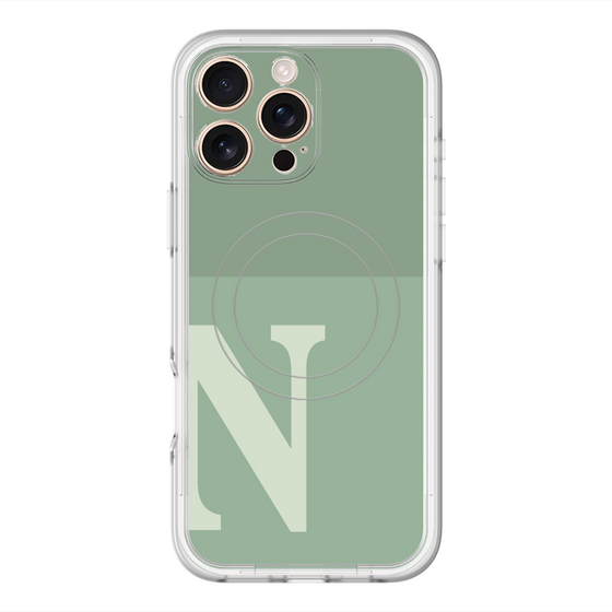 スリムプロテクションプレミアムケース with MagSafe［ オリジナル - initial two tone - N green ］