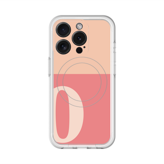 スリムプロテクションプレミアムケース with MagSafe［ オリジナル - initial two tone - O pink ］