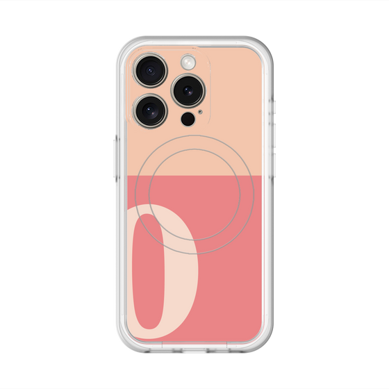 スリムプロテクションプレミアムケース with MagSafe［ オリジナル - initial two tone - O pink ］