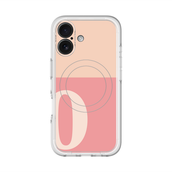 スリムプロテクションプレミアムケース with MagSafe［ オリジナル - initial two tone - O pink ］