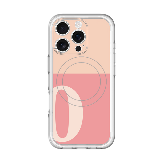 スリムプロテクションプレミアムケース with MagSafe［ オリジナル - initial two tone - O pink ］
