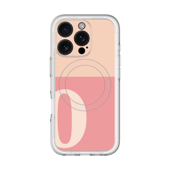 スリムプロテクションプレミアムケース with MagSafe［ オリジナル - initial two tone - O pink ］
