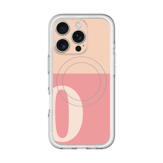 スリムプロテクションプレミアムケース with MagSafe［ オリジナル - initial two tone - O pink ］