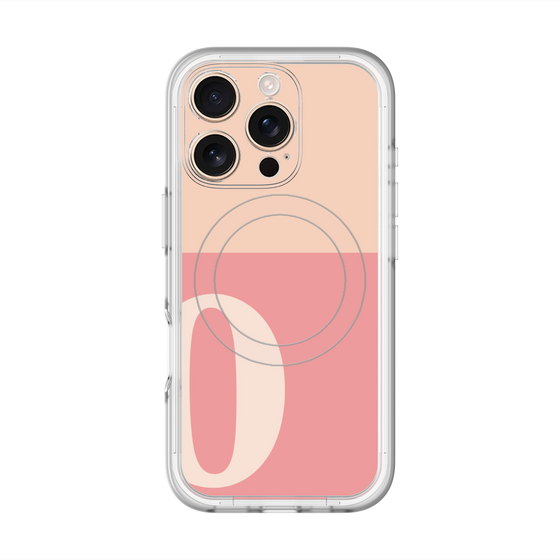 スリムプロテクションプレミアムケース with MagSafe［ オリジナル - initial two tone - O pink ］