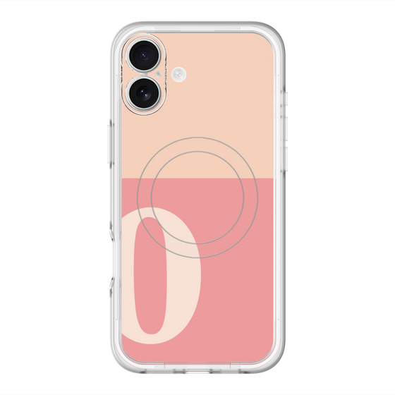 スリムプロテクションプレミアムケース with MagSafe［ オリジナル - initial two tone - O pink ］