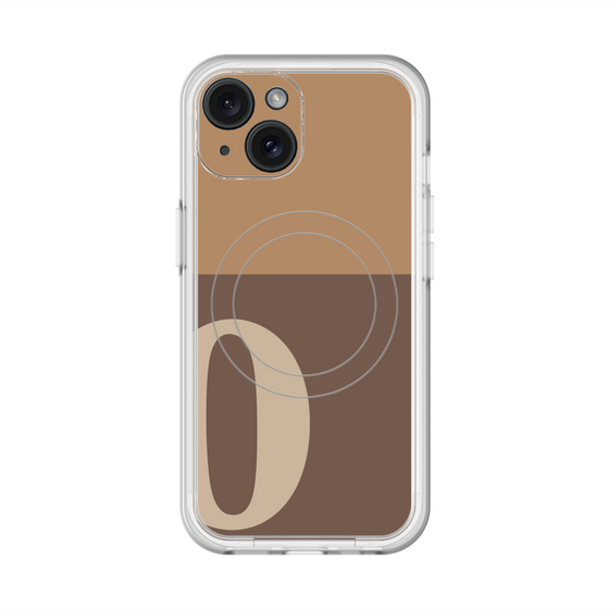 スリムプロテクションプレミアムケース with MagSafe［ オリジナル - initial two tone - O brown ］
